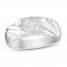 Men's Diamond Wedding Band 1/4 ct tw Round-cut 10K White Gold