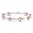 Joining Hearts Diamond Bracelet 1/3 ct tw 10K Rose Gold/Sterling Silver 7.25"