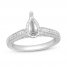 Diamond Engagement Ring Setting 1/2 ct tw Pear-shaped 14K White Gold