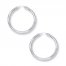 Hoop Earrings 14K White Gold 25mm