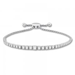 Diamond Bolo Bracelet 2 ct tw Round-cut 14K White Gold