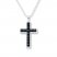 Men's Cross Necklace Leather Accent Stainless Steel
