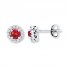 Lab-Created Ruby & Sapphire Earrings Sterling Silver