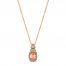 Le Vian Creme Brulee Morganite Necklace 1/2 ct tw Diamonds 18K Strawberry Gold 18"