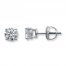 Certified Diamond Earrings 3/4 ct tw Round-cut 18K Gold