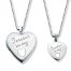 Mother/Daughter Necklaces "Forever in My Heart" Sterling Silver