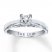 Leo Diamond Artisan Ring 1/2 Carat Princess-cut 14K White Gold