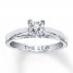 Leo Diamond Artisan Ring 1/2 Carat Princess-cut 14K White Gold