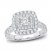 Multi-Diamond Engagement Ring 1-1/2 ct tw Princess/Round-Cut 14K White Gold