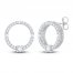 Neil Lane Diamond Circle Earrings 1/2 ct tw Round/Baguette-Cut 14K White Gold