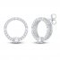 Neil Lane Diamond Circle Earrings 1/2 ct tw Round/Baguette-Cut 14K White Gold