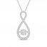 Diamond Infinity Necklace 1/3 ct tw Round-cut 10K White Gold 19"