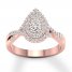 Diamond Engagement Ring 3/8 ct tw Round-cut 10K Rose Gold