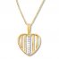 Diamond Heart Necklace 1/15 ct tw Round-cut 10K Yellow Gold