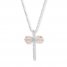 Cross Necklace 1/10 ct tw Diamonds 10K Two-Tone Gold