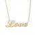 "Love" Necklace 14K Yellow Gold 16" to 18" Adjustable