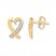 Heart Earrings Diamond Accents 10K Yellow Gold
