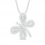 Diamond Butterfly Necklace 1/4 ct tw Round-cut Sterling Silver 18"