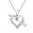 Heart and Arrow Necklace 1/15 ct tw Diamonds Sterling Silver