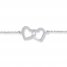 Heart Anklet 1/10 ct tw Diamonds Sterling Silver