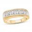 Men's Diamond Wedding Band 1-1/2 ct tw Round-cut 10K Yellow Gold