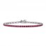 Lab-Created Ruby Line Bracelet Sterling Silver 7.25"