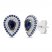 Blue & White Lab-Created Sapphire Earrings Sterling Silver