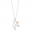 Hallmark Diamonds Necklace 1/10 ct tw Sterling Silver/10K Gold