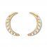 Crescent Moon Earrings 1/10 ct tw Diamonds 10K Yellow Gold