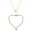 Diamond Heart Necklace 1/4 ct tw Round-Cut 10K Yellow Gold 18"