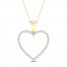 Diamond Heart Necklace 1/4 ct tw Round-Cut 10K Yellow Gold 18"