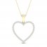 Diamond Heart Necklace 1/4 ct tw Round-Cut 10K Yellow Gold 18"