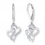 Infinity Heart Earrings 1/6 ct tw Diamonds Sterling Silver