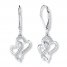 Infinity Heart Earrings 1/6 ct tw Diamonds Sterling Silver