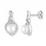 Cultured Pearl Earrings 1/10 ct tw Diamonds Sterling Silver