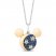 Disney Treasures Fantasia Blue Sapphire Necklace 1/15 ct tw Diamonds Sterling Silver/10K Yellow Gold