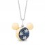 Disney Treasures Fantasia Blue Sapphire Necklace 1/15 ct tw Diamonds Sterling Silver/10K Yellow Gold