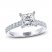 THE LEO Legacy Lab-Created Diamond Engagement Ring 1-7/8 ct tw Princess & Round-cut 14K White Gold