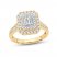Diamond Engagement Ring 1-1/4 ct tw Emerald/Round-Cut 14K Yellow Gold