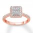 Diamond Engagement Ring 1 ct tw Princess/Round 14K Rose Gold