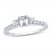 3-Stone Diamond Engagement Ring 1 ct tw Emerald/Round 14K White Gold