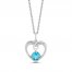 Hallmark Diamonds Citrine Blue Topaz Necklace 1/10 ct tw Round-Cut Sterling Silver 18"