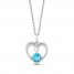Hallmark Diamonds Citrine Blue Topaz Necklace 1/10 ct tw Round-Cut Sterling Silver 18"