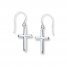 Cross Earrings 14K White Gold