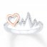 Heartbeat Ring 1/8 ct tw Diamonds Sterling Silver/10K Rose Gold