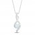 Lab-Created Opal & Diamond Necklace 10K White Gold 18"