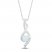 Lab-Created Opal & Diamond Necklace 10K White Gold 18"