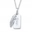 "Free" Diamond Feather Necklace 1/20 ct tw Sterling Silver