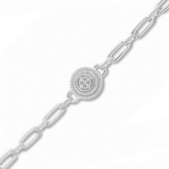 Diamond Bracelet 1/3 ct tw Round-cut Sterling Silver 7.25"