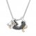 Black Diamond Cat Necklace 1/5 ct tw Sterling Silver/10K Gold